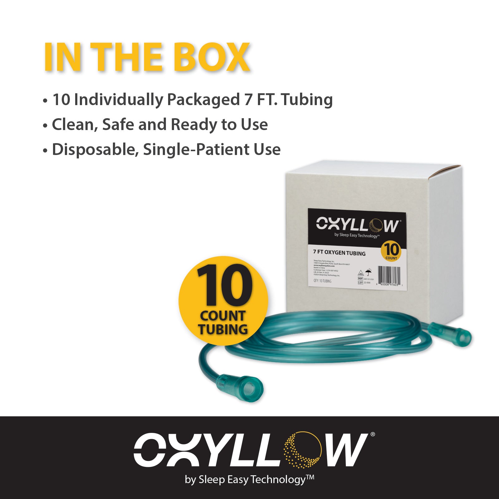 Premium 7 FT Oxygen Tubing | 10-Count | 6-Channel Kink-Resistant Air F ...