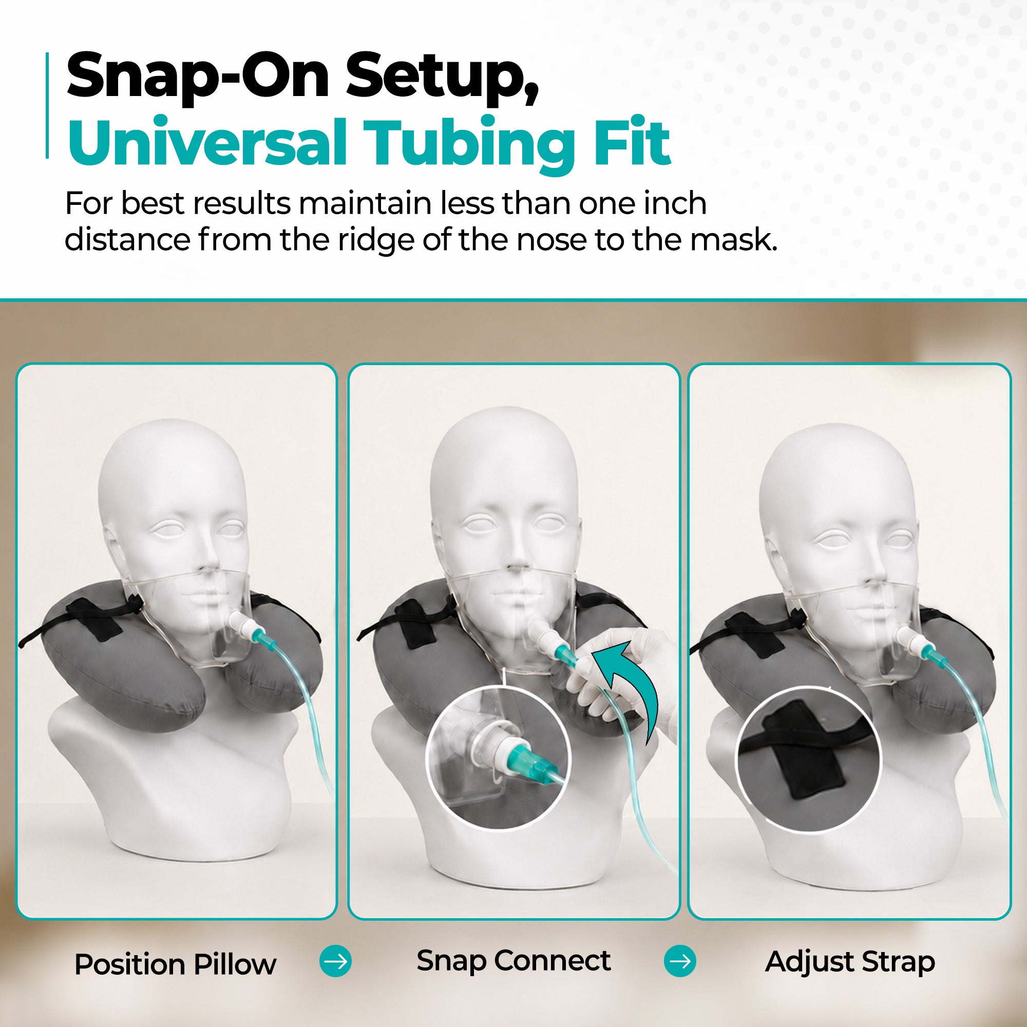 Oxyllow Universal | Travel Neck Pillow with Oxygen Attachment | Take a break from your Nasal Cannula
