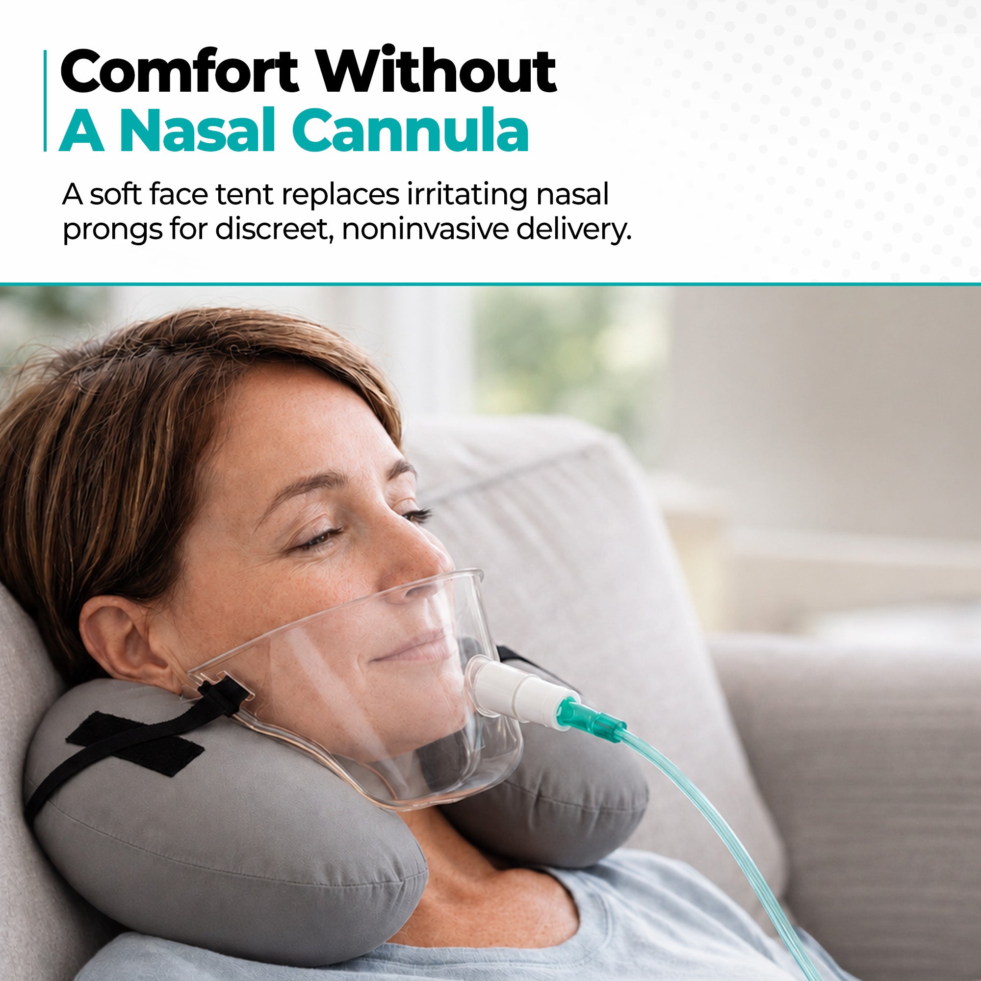 Oxyllow Universal | Travel Neck Pillow with Oxygen Attachment | Take a break from your Nasal Cannula
